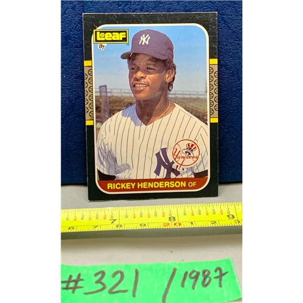 MLB Baseball Card - 1987 Leaf Vintage Ricky Henderson #191