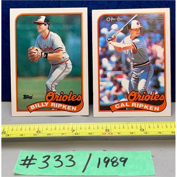 MLB Baseball Card - 1989 Vintage Billy & Cal Ripken OPC
