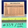 Image 2 : MLB Baseball Card - 1983 OPC Vintage Ken Singleton #85