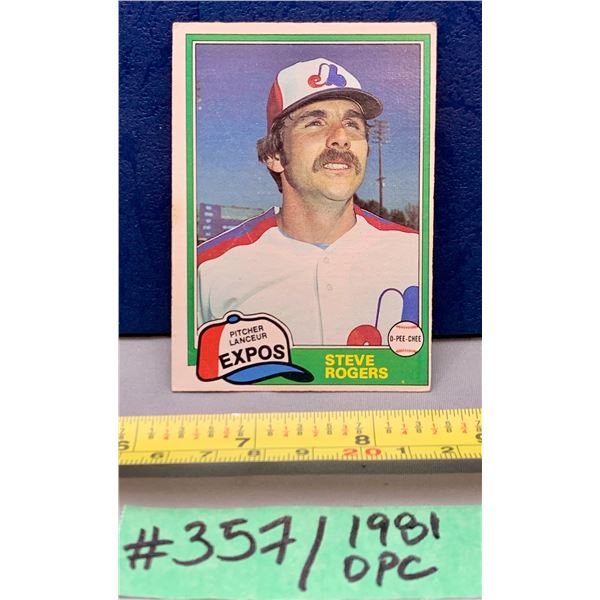MLB Baseball Card - 1981 OPC Vintage Steve Rogers Expos