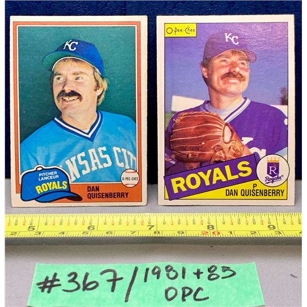 MLB Baseball Card - 1981 & 1985 OPC Vintage Dan Quisenberry