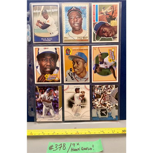 MLB Baseball Card - 9 x Hank Aaron Cards
