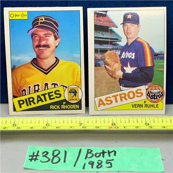 MLB Baseball Card - 1985 Vintage Rick Rhoden & Vern Ruhle