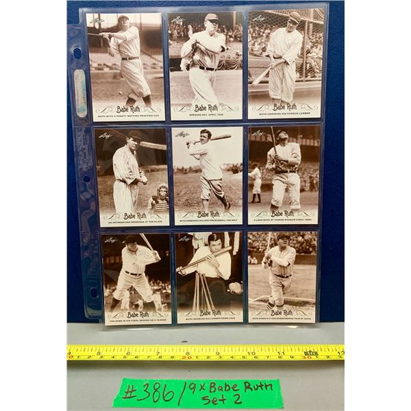 MLB Baseball Card - 9 x Babe Ruth Collection Cards Mint!