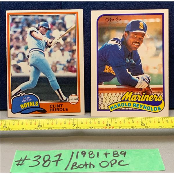 MLB Baseball Card - 1981 & 1989 OPC Vintage Hurdle & Reynolds