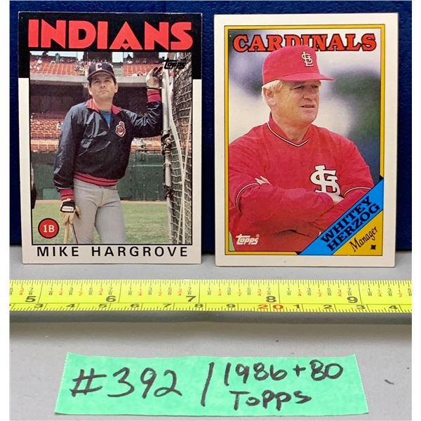 MLB Baseball Card - 1980 & 1986 Vintage Hargrove & Herzog