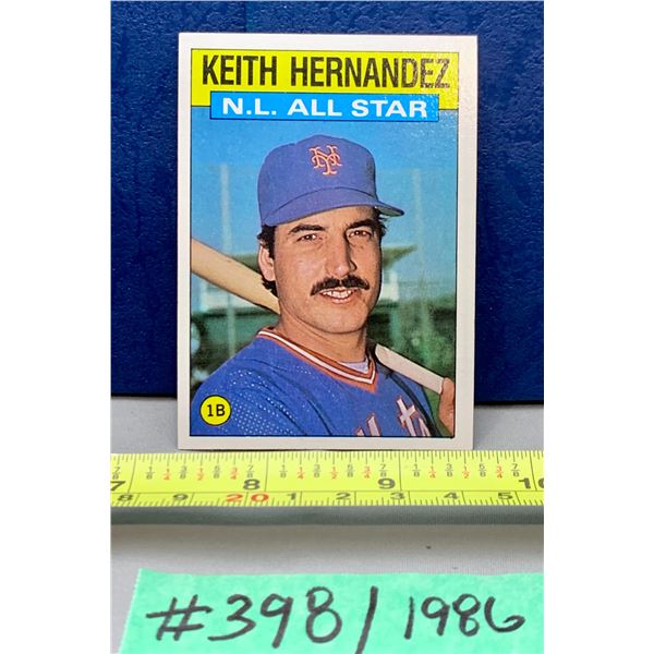 MLB Baseball Card - 1986 OPC Vintage Keith Hernandez All Star
