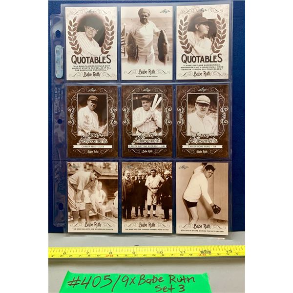 MLB Baseball Card - 9 x Babe Ruth Collection Cards Mint!