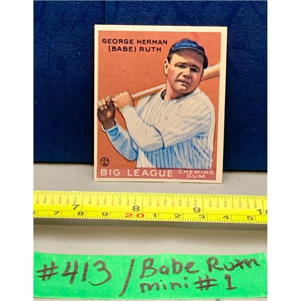 MLB Baseball Card - Babe Ruth Rare Mini Card