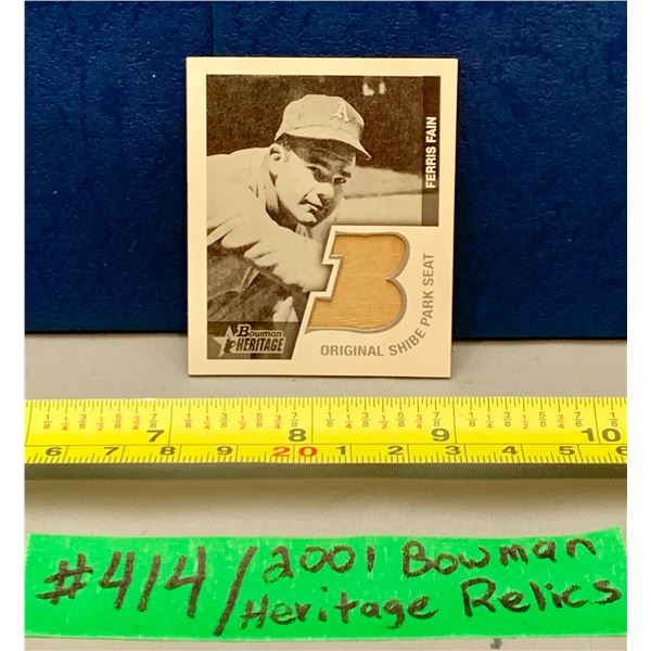 MLB Baseball Card - Ultra Rare Bowman Heritage Original Shibe Park Seat Ferris Fain Thick Card