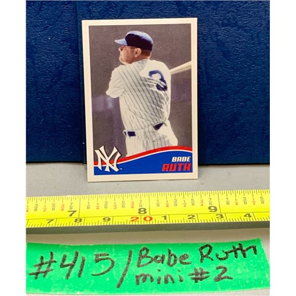 MLB Baseball Card - Babe Ruth Topps 2013 Mini Sticker Card - RARE!