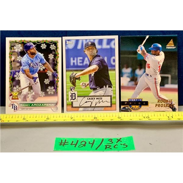 MLB Baseball Card - 3 x Rookie Cards