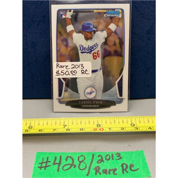 MLB Baseball Card - Yasiel Puig Rare Bowman Chrome Rookie Card