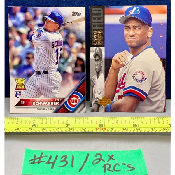 MLB Baseball Card - 2 x Rookie Cards Schwarber & Curtis Pride
