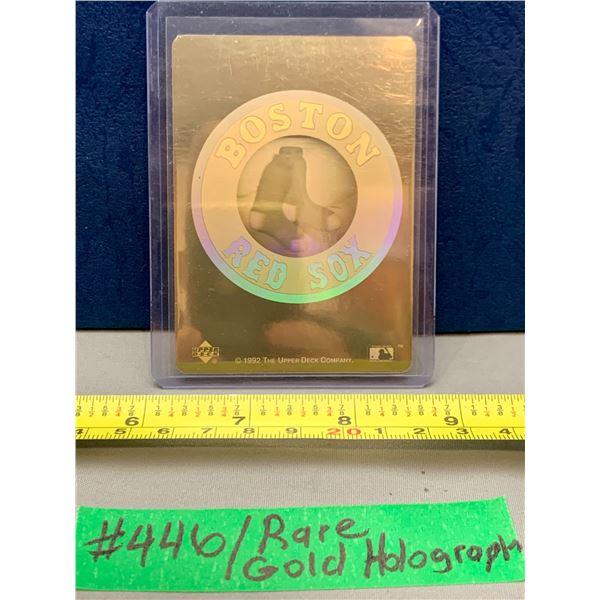 MLB Baseball Card - 1992 Upper Deck Rare GOLD Hologram Boston Red Sox Sticker Card
