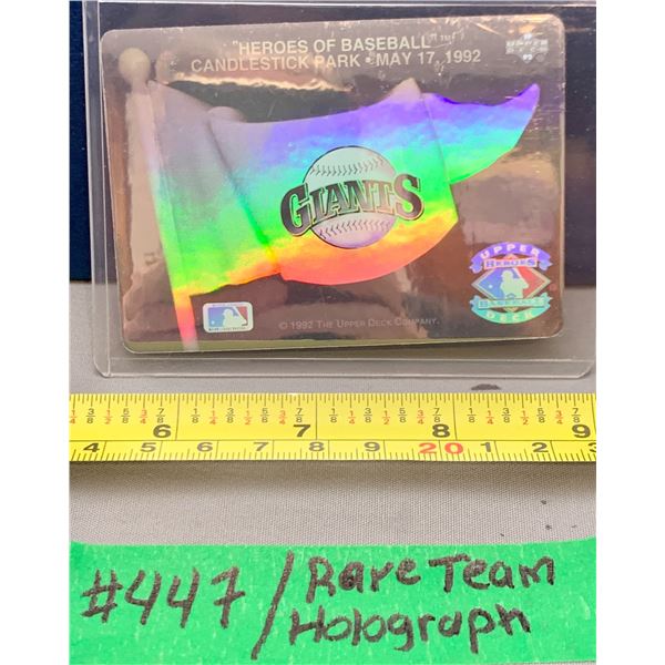 MLB Baseball Card - 1992 Upper Deck Hologram Giants Rare Heroes Candlestick Park Sticker Card