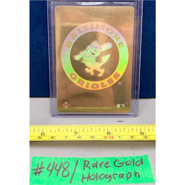 MLB Baseball Card - 1992 Upper Deck Rare GOLD Hologram Baltimore Orioles Sticker Card