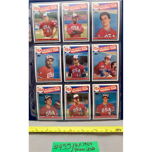 MLB Baseball Card - 9 x Topps Vintage 1984 Team USA Baseball Cards All Mint!
