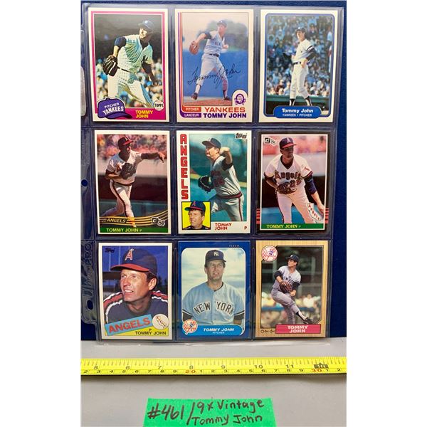 MLB Baseball Card - 9 x Vintage Tommy John Cards!  Great Set!!!