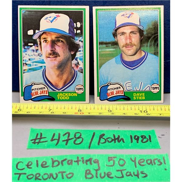 MLB Baseball Card - Toronto Blue Jays 1981 Jackson Todd & Dave Stieb