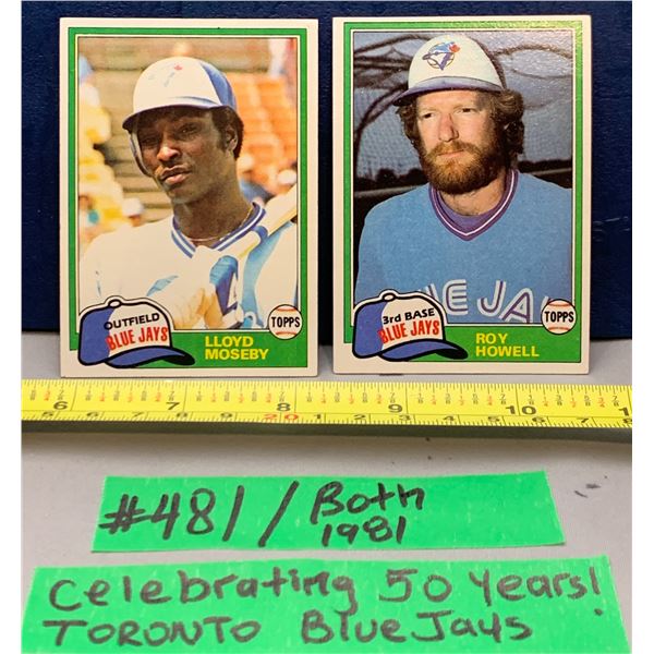 MLB Baseball Card - Toronto Blue Jays 1981 Lloyd Moseby & Roy Howell