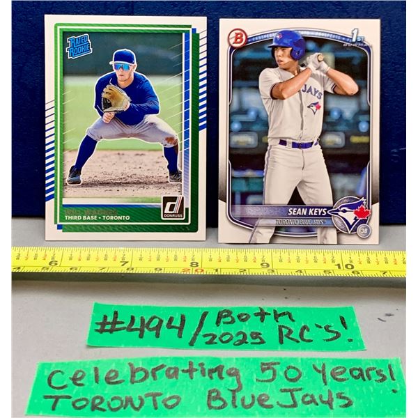 MLB Baseball Card - Toronto Blue Jays 2 x 2025 Rookie Cards Wagner & Keys