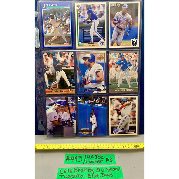 MLB Baseball Card - Toronto Blue Jays 9 x Joe Carter Sheet #3
