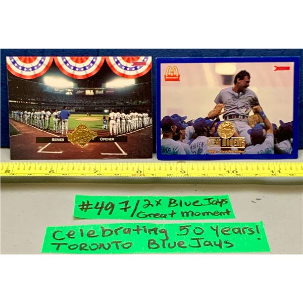 MLB Baseball Card - Toronto Blue Jays 2 x World Series Collectors cards