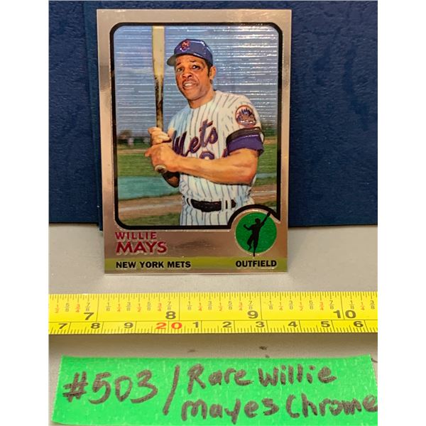 MLB Baseball Card - Rare 1996 Willie Mayes Topps Rainbow Chrome Card!