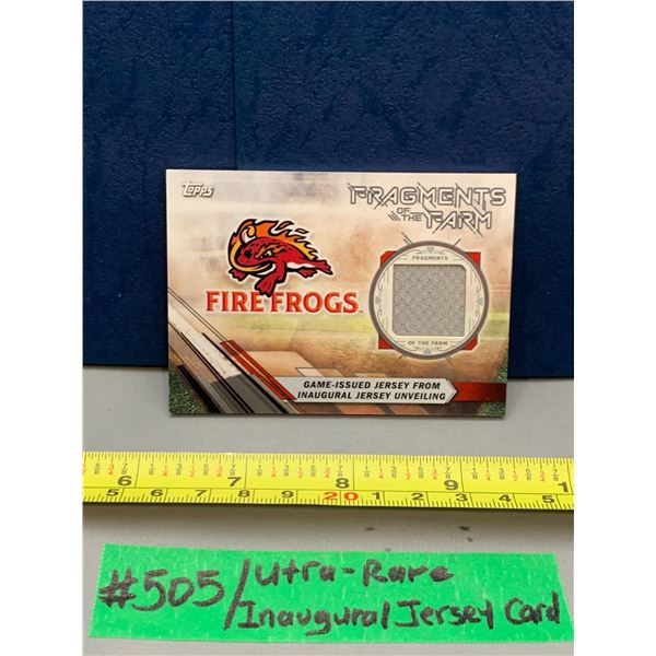 MLB Baseball Card - Topps Fragments of the Farm Game Issued Inaugural Jersey Card Florida Fire Frogs