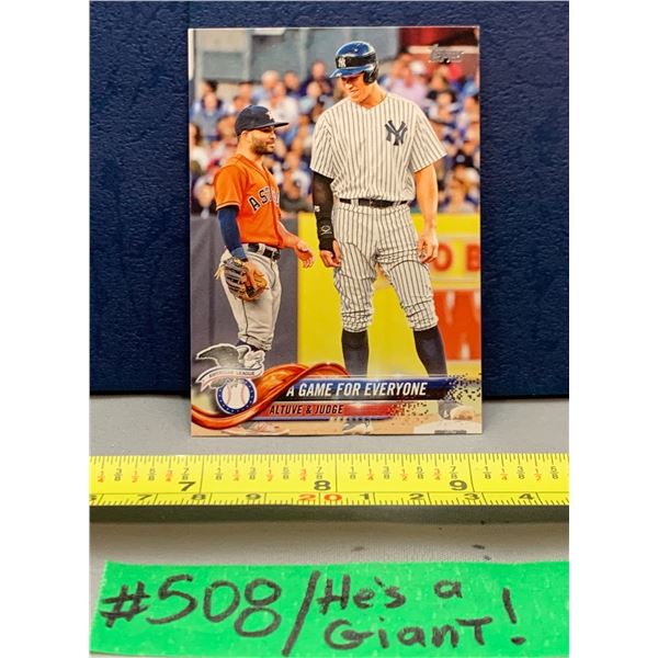 MLB Baseball Card - A Game for Everyone - Altuve & Judge 2018 Rare!