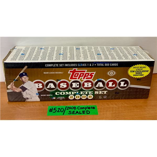 MLB Baseball Topps 2008 SEALED Complete 660 Card Set