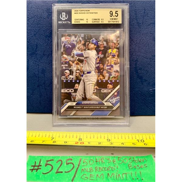 RARE 2024 Topps Now Shohei Ohtani 50 HR's / 50 Stolen Bases Beckett Graded 9.5 Gem Mint Card!