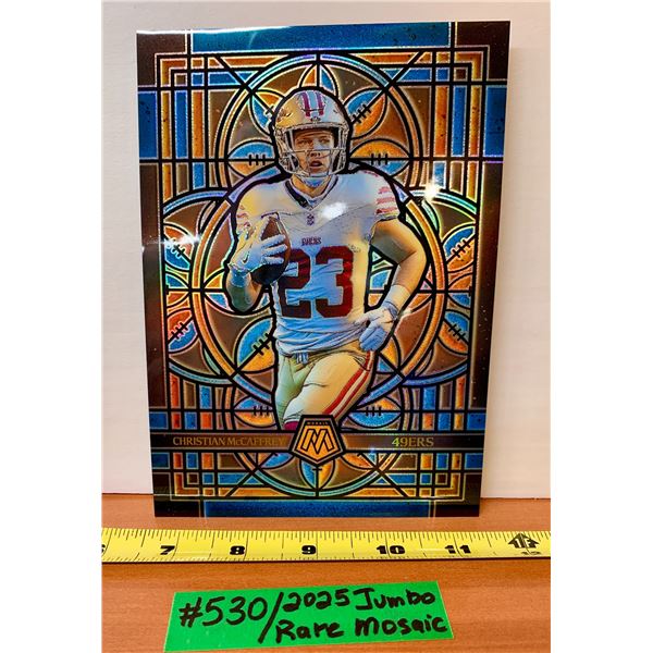 NFL Football Cards - Christian McCaffrey Mosaic Stained Glass Jumbo #22 in Toploader!