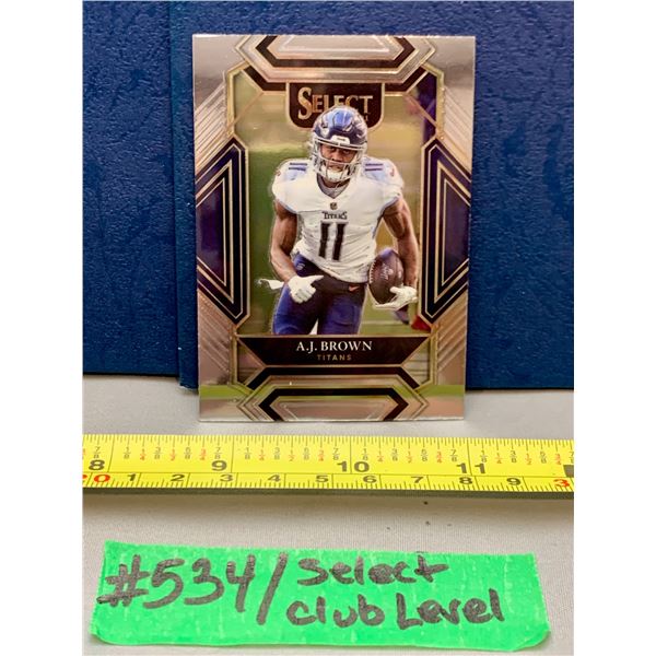 NFL Football Cards - A. J. Brown Titans Select Prizm Club Level #233