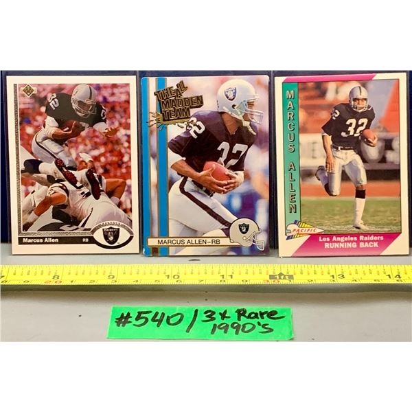 NFL Football Cards - 3 x Marcus Allen 1990's HTF Cards!