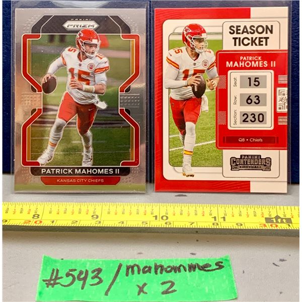 NFL Football Cards - 2 x Patrick Mahomes II Prizm & Season Ticket Cards! HOT!