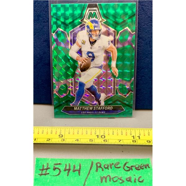 NFL Football Cards - Matthew Stafford L.A. Rams RARE Green Parallel Mosaic!
