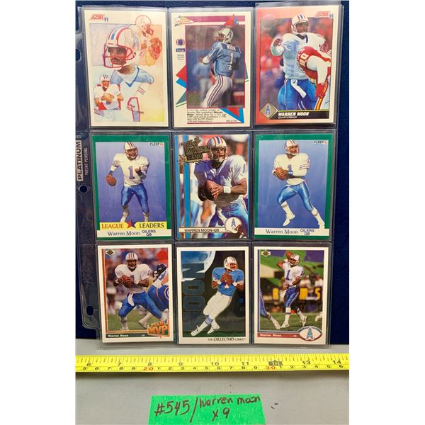 NFL Football Cards - 9 x Warren Moon HTF Cards in Dleeve