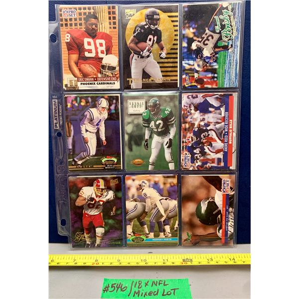 NFL Football Cards - 18 x Mixed Lot Different Years Stars of the Past!