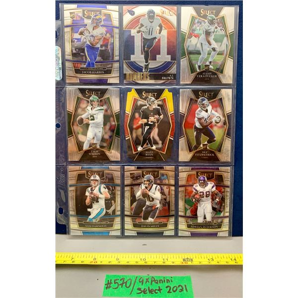 NFL Football Cards - 9 X 2021 Panini Select Mixed Lot All Chromes Sam Darnold Super Bowl 2026 Champ!