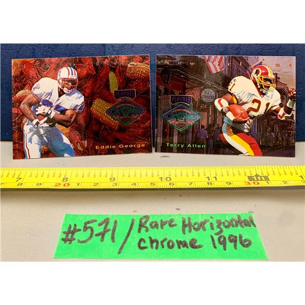 NFL Football Cards - 1997 Super Bowl Card Show Cards: Eddie George & Terry Allen Rare Horizontal!