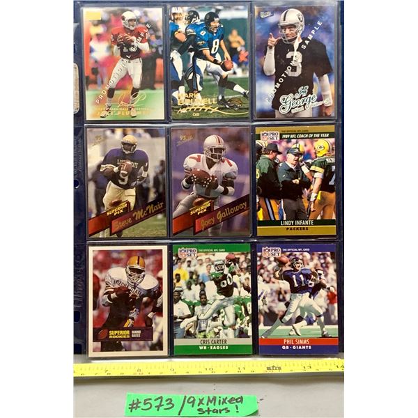 NFL Football Cards - 9 x Mixed Lot Stars of the Past!