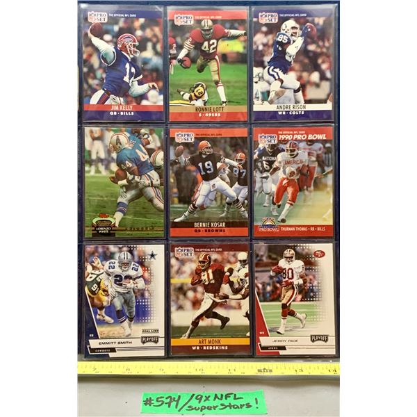 NFL Football Cards - 9 x NFL Mixed Lot ALL SUPER STARS!