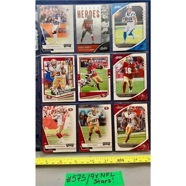 NFL Football Cards - 9 x Mixed Lot All Stars!