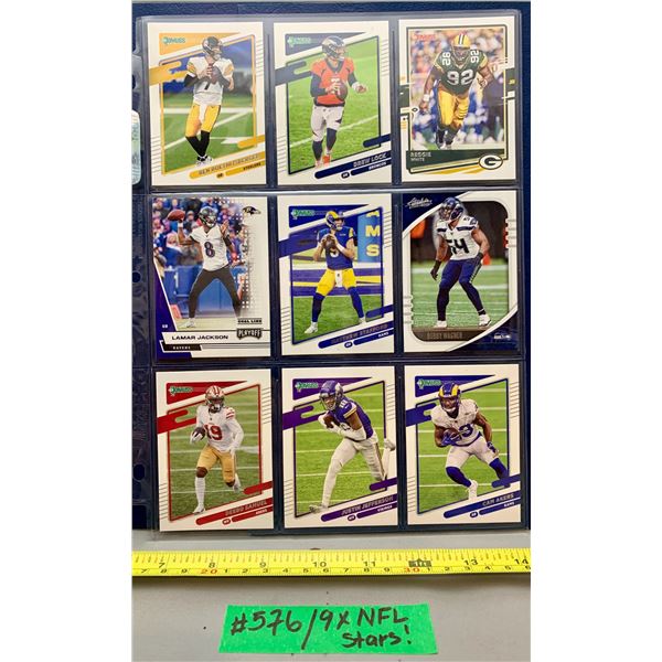 NFL Football Cards - 9 x Mixed Lot All Stars!