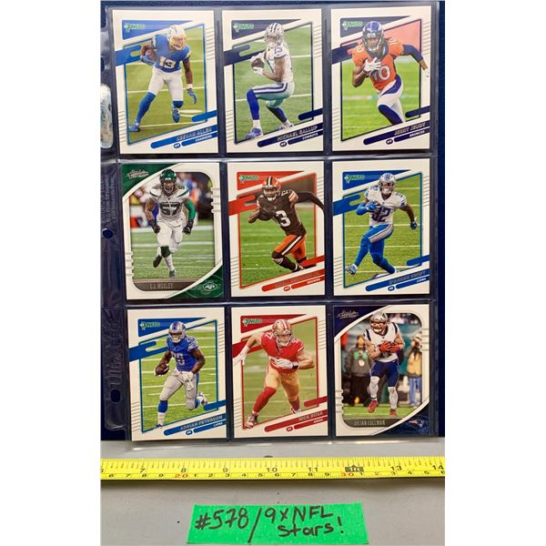 NFL Football Cards - 9 x NFL Mixed Lot ALL STARS!