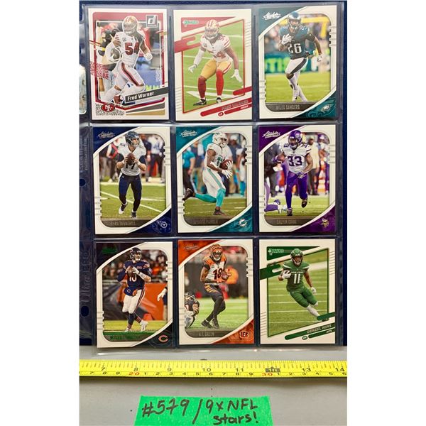 NFL Football Cards - 9 x Mixed Lot All Stars!