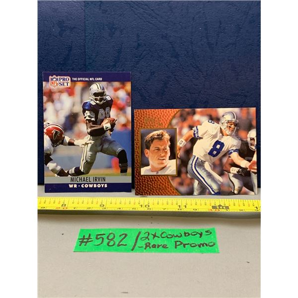 NFL Football Cards - 2 x Cowboys Legends Michael Irvin & Troy Aikman