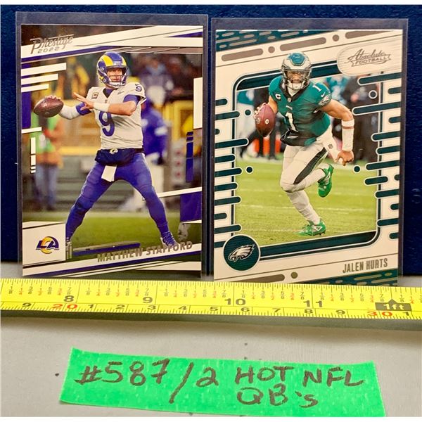 NFL Football Cards - 2 x Current Hot QB's:  Stafford & Hurts